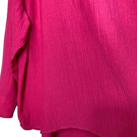 NWT SOFT SURROUNDINGS Tunic Top 3X Pink Buttons-Cowl-Collar-Shoulder Slub Long-S - Picture 7 of 9